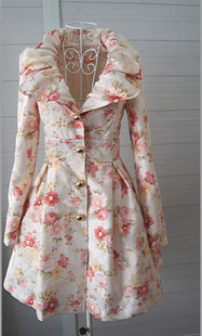 2012 autumn slim waist slim rose big skirt princess trench