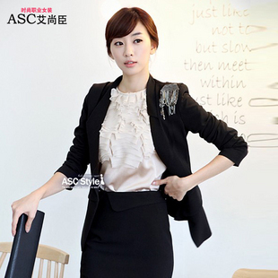 2012 autumn small suit jacket o career dress set formal set women's skirt work clothes