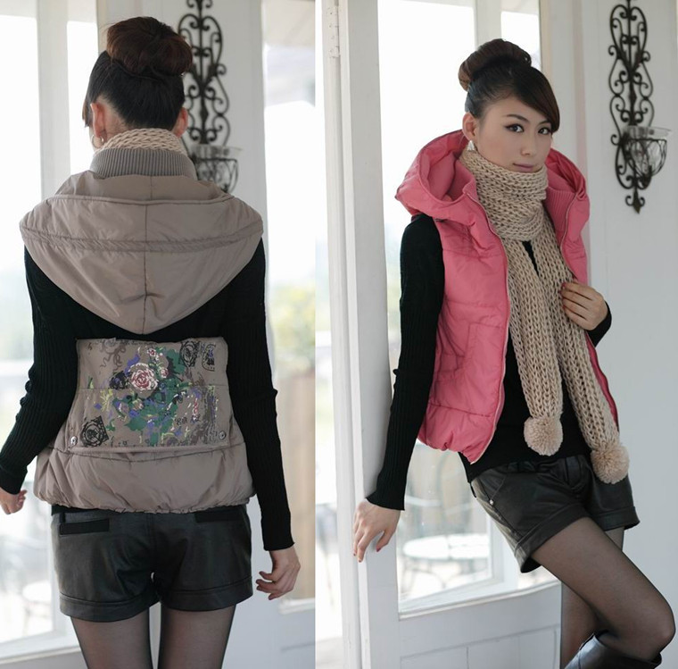 2012 autumn small vest spring and autumn fashion women's down cotton vest vest outerwear