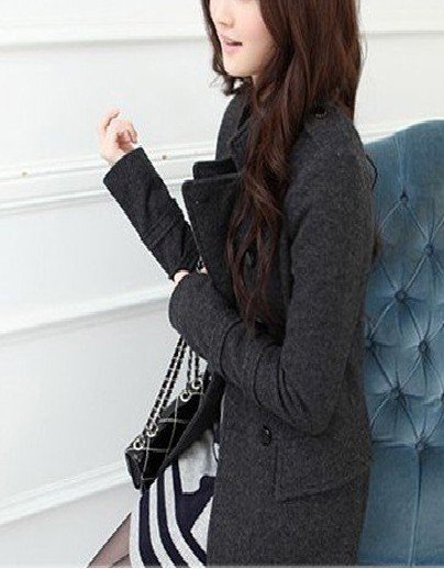 2012 autumn trench outerwear pocket double breasted wool coat trench