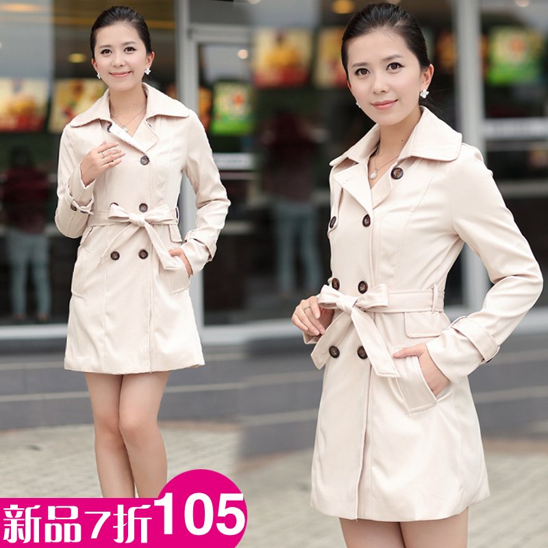 2012 autumn trench thin trench female outerwear spring and autumn trench female double breasted ladies's windbreaker