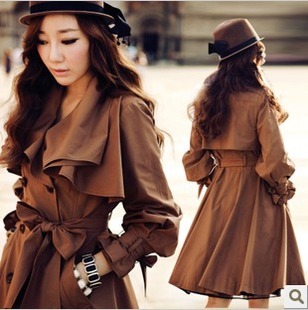 2012 autumn trench women's skirt bottom type long design double breasted fy009