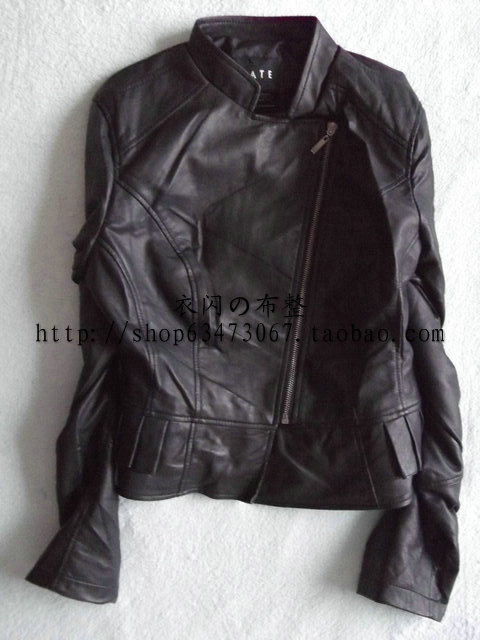 2012 autumn water wash PU princess stand collar short jacket all-match women's leather clothing