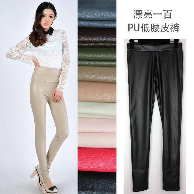 2012 autumn/winter women plus size faux leather/PU women's/ female trousers/pants/leggings,