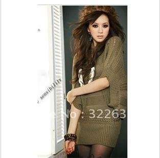 2012 autumn winters han sweater dress fashion joker loose bat sleeve sweater