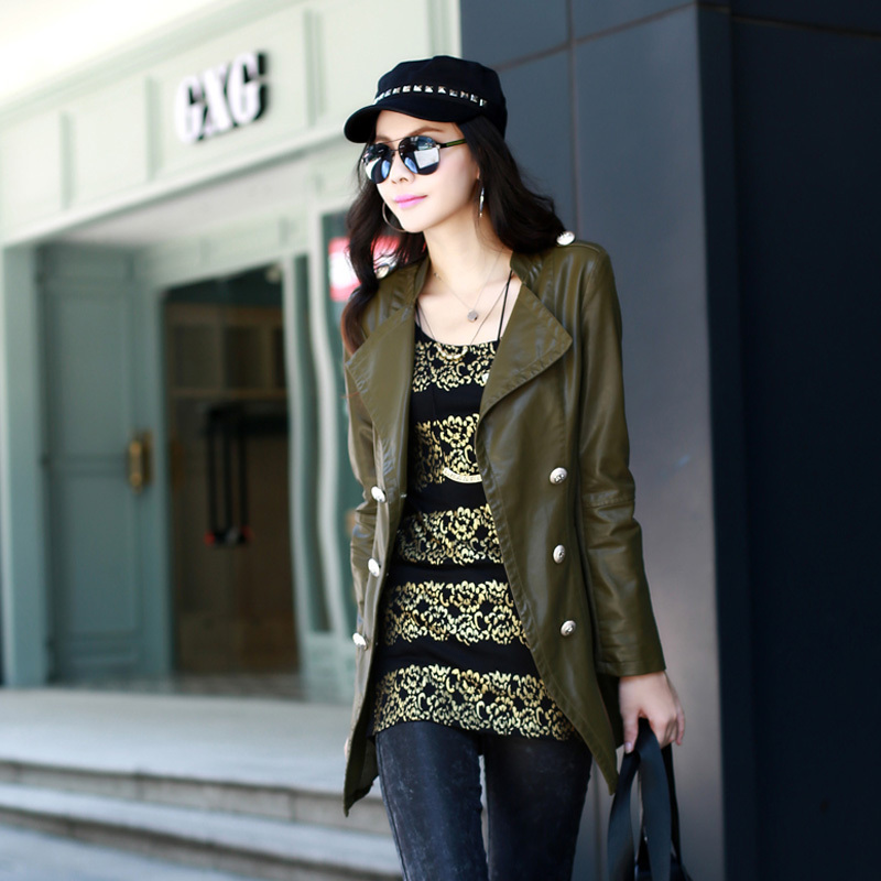 2012 autumn women leather clothing