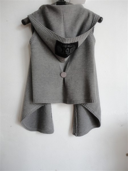 2012 autumn women outerwear sweater solid color sleeveless vest cape hooded cardigan