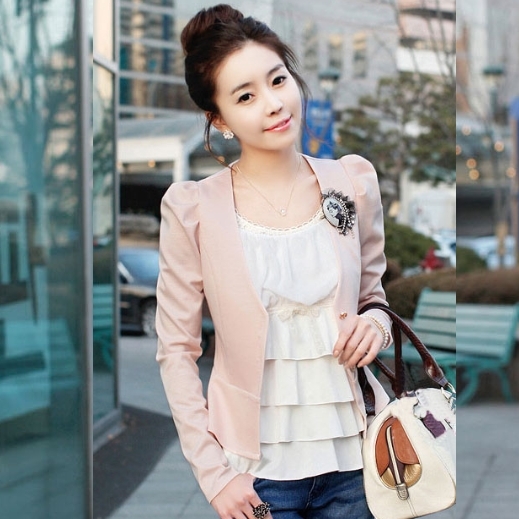 2012 autumn women's all-match gentlewomen smarten design o-neck short small suit jacket