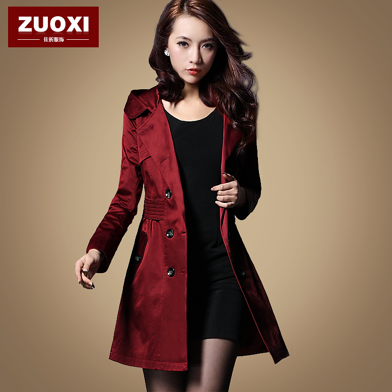 2012 autumn women's autumn fashion elegant trench female outerwear spring and autumn slim plus size W17