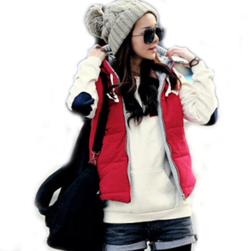 2012 autumn women's casual sports all-match pure hooded cotton waistcoat women's vest outerwear,coat,lady's vest