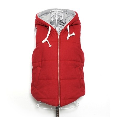 2012 autumn women's casual vest winter thickening hooded vest female outerwear