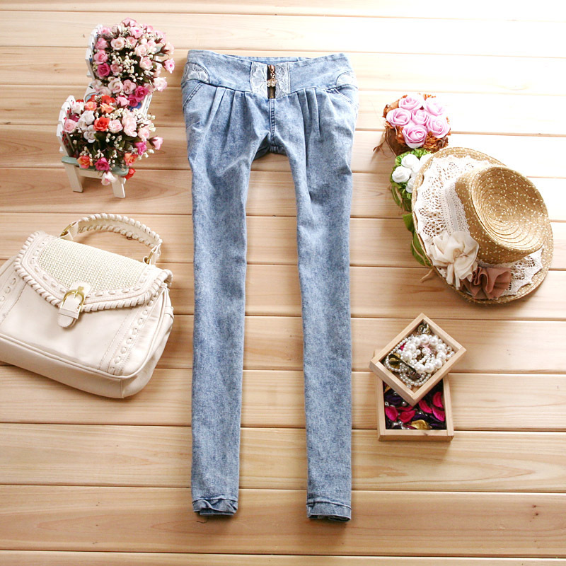 2012 autumn women's elastic jeans skinny pants pencil pants trousers