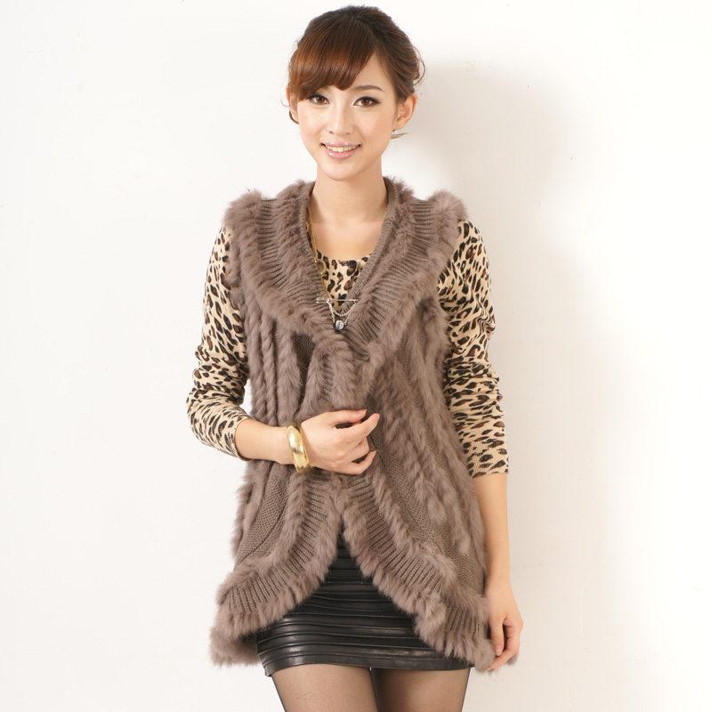 2012 autumn women's fashion sweater rabbit fur knitted vest knitted vest mx04