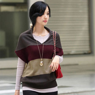 2012 autumn women's knitted batwing shirt loose plus size outerwear trend autumn Women