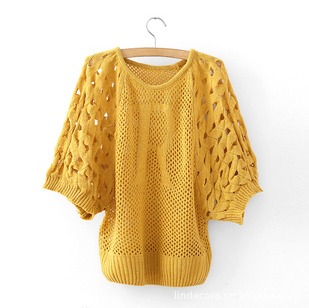 2012 autumn women's loose o-neck cutout batwing sleeve letter knitted sweater