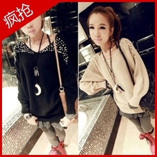 2012 autumn women's new arrival fashion o-neck batwing sleeve plus size loose long-sleeve sweater