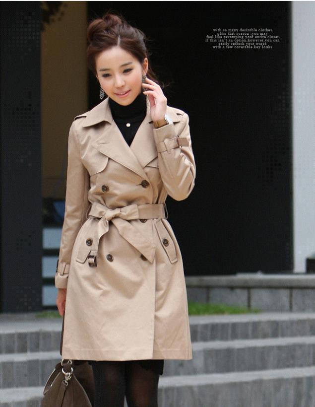 2012 autumn women's new arrival outerwear long design fashion trench outerwear double breasted slim trench female 113