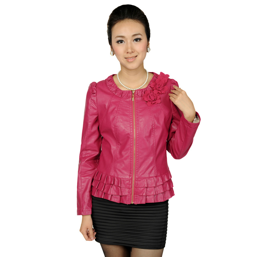 2012 autumn women's new arrival short design slim outerwear sweet motorcycle small leather clothing p10