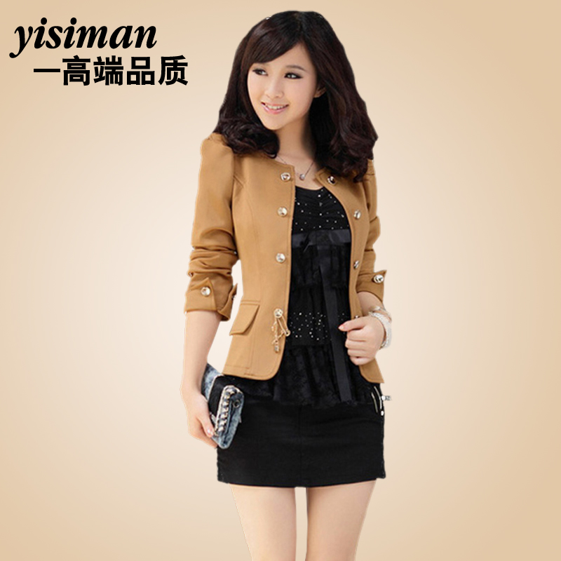 2012 autumn women's OL outfit slim puff sleeve outerwear elegant short design blazer