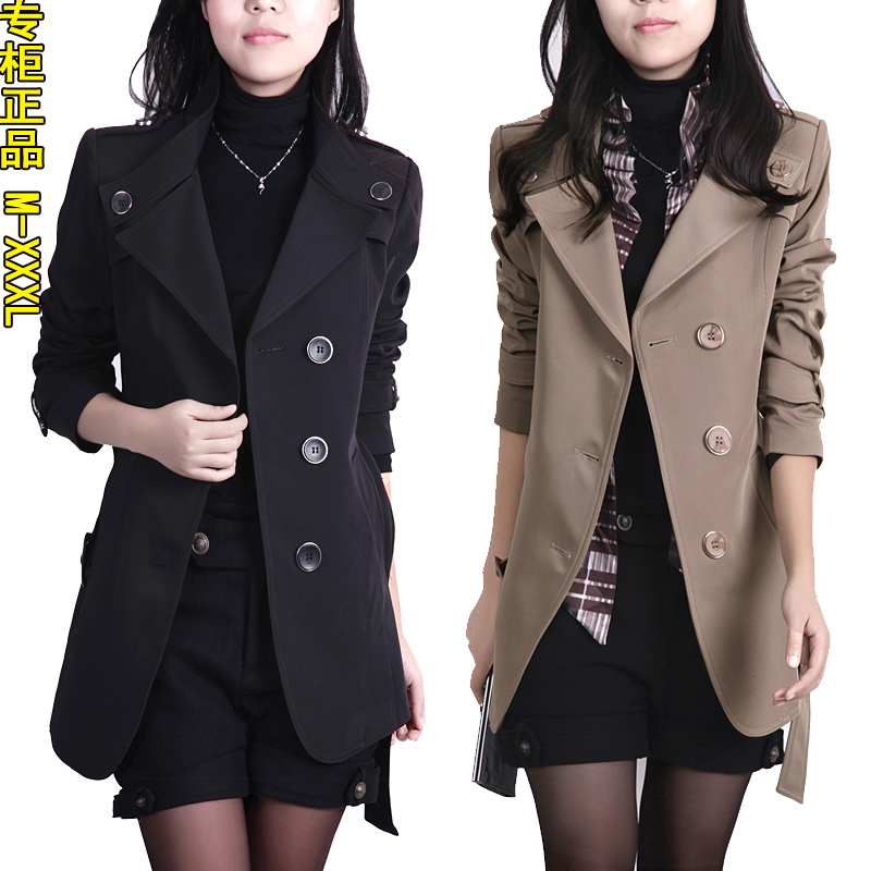 2012 autumn women's ol slim women's short trench outerwear plus size