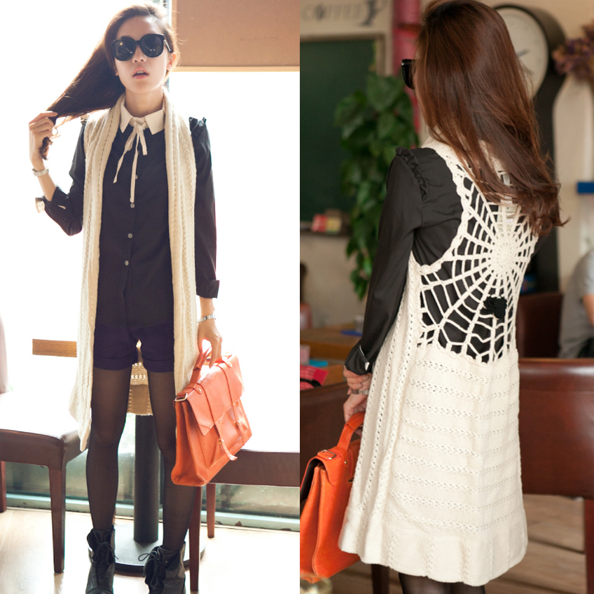 2012 autumn women's pattern sweater cape vest crochet sweater