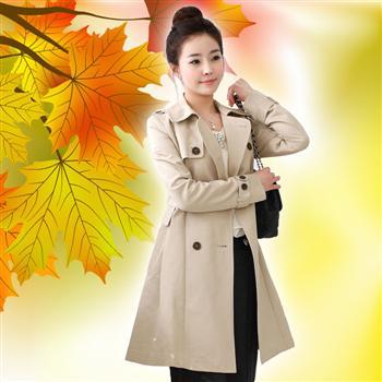 2012 autumn women's plus size medium-long casual clothing outerwear autumn and winter elegant double breasted trench