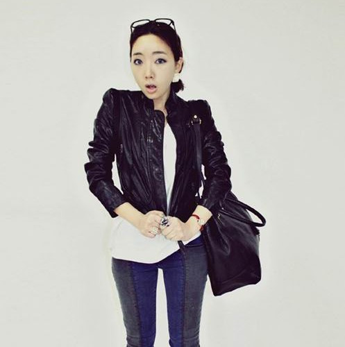 2012 autumn women's PU clothing female jacket short design slim zipper motorcycle brief small leather clothing outerwear