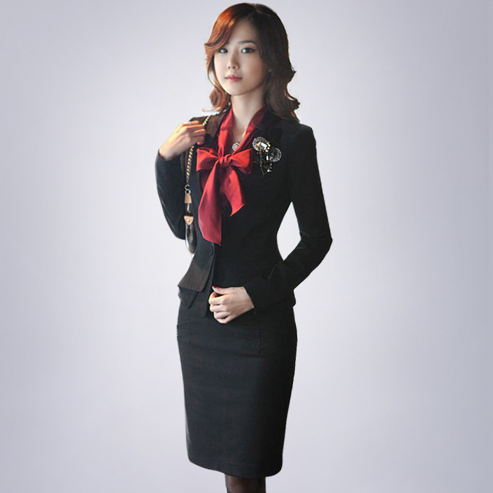 2012 autumn women's set slim ol professional set suit bust skirt professional set