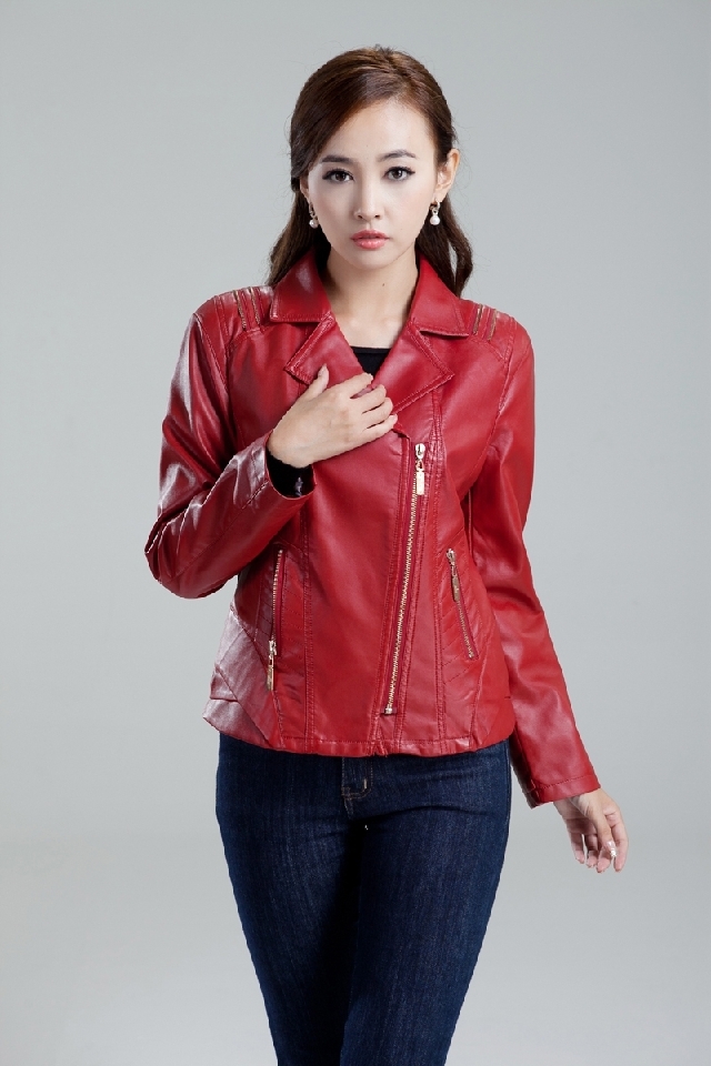 2012 autumn women's short design slim outerwear sweet motorcycle leather clothing water washed leather