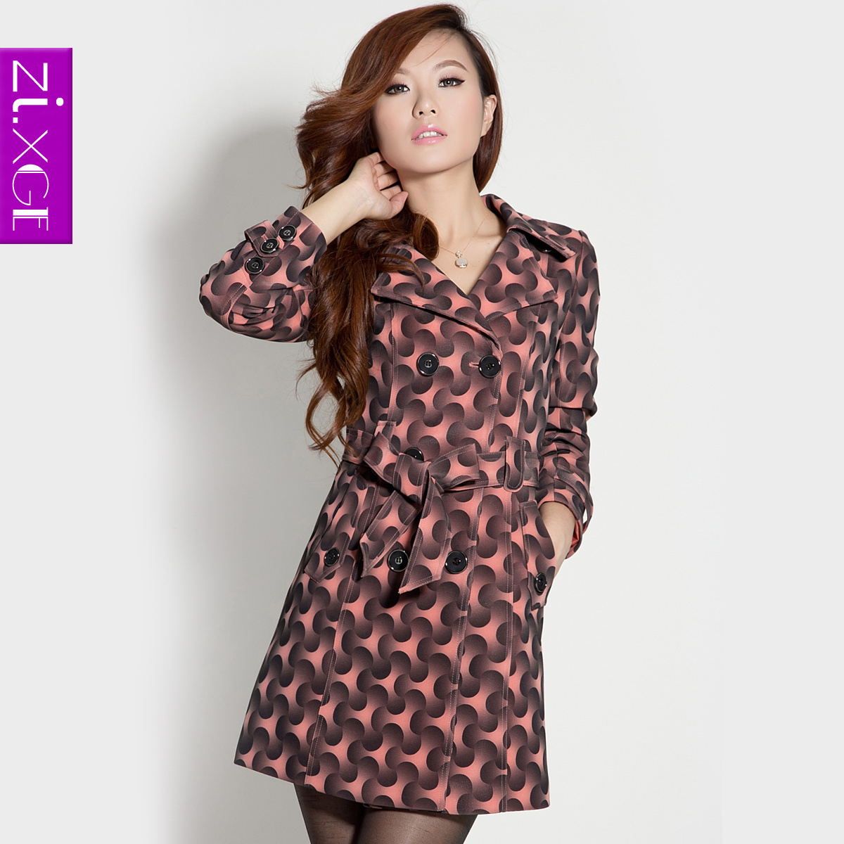 2012 autumn women's slim spring and autumn outerwear long design women's fashion trench 1881