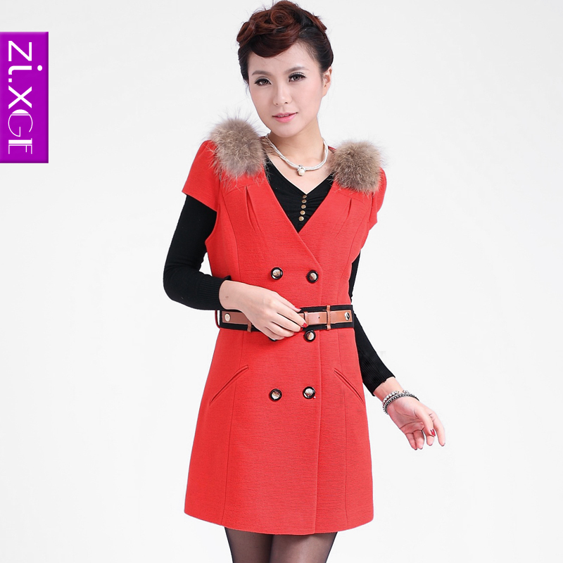 2012 autumn women's slim vest spring and autumn fashion long design woolen vest b23032