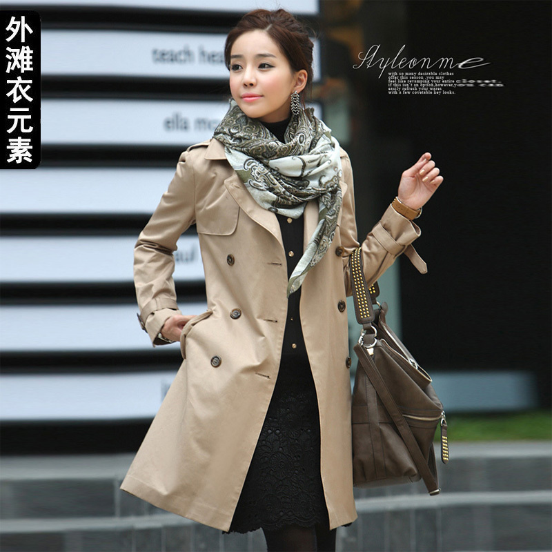 2012 autumn women's spring and autumn fashion trench outerwear female double breasted slim women's trench