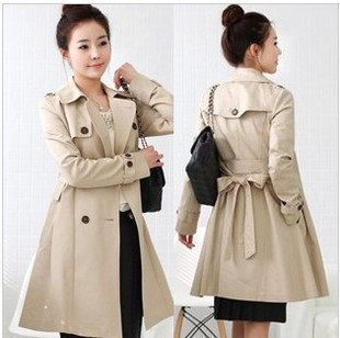 2012 autumn women's trench female outerwear spring and autumn medium-long slim trench outerwear Women