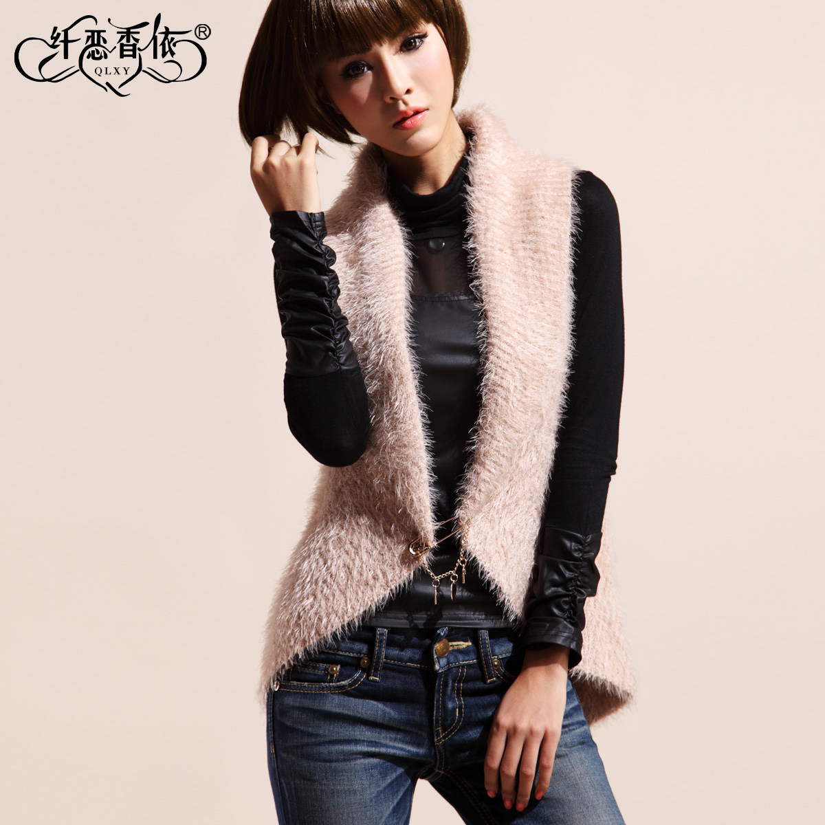 2012 autumn women's vest waistcoat all-match women's elegant casual shoulder cape type yarn sweater