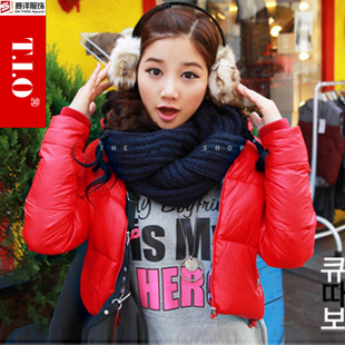 2012 autumn women's winter cotton-padded jacket short design wadded jacket thickening outerwear hooded cotton-padded jacket