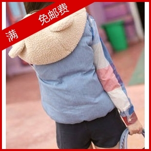 2012 autumn women's with a hood vest casual fashion cotton vest outerwear female autumn and winter