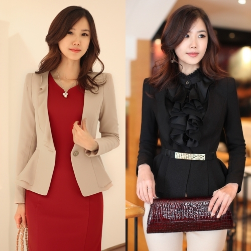 2012 autumn work wear short design slim all-match ruffle coat work wear blazer