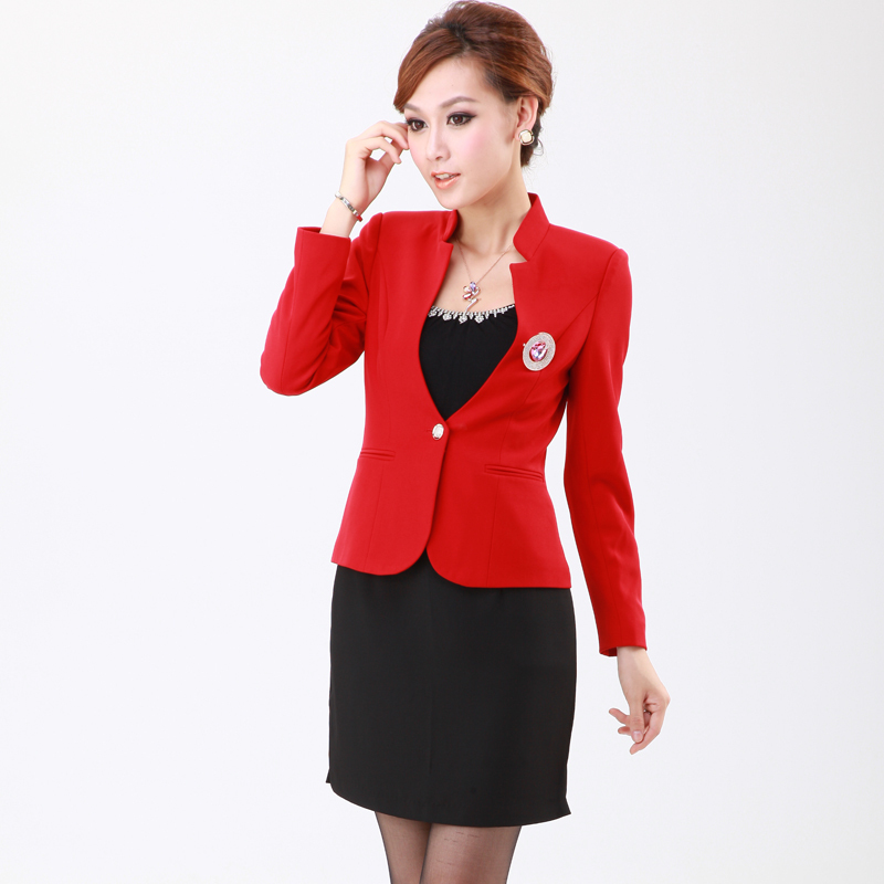 2012 autumn work wear stand collar women's professional set long-sleeve work wear overalls skirt