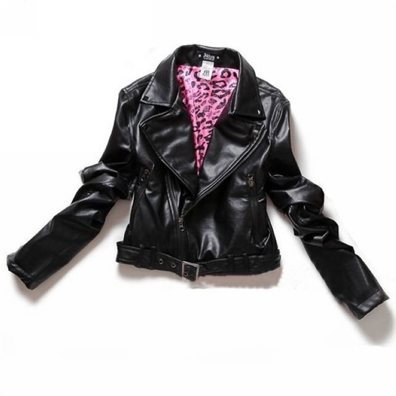 2012 avril lavigne autumn fashion motorcycle jacket leather clothing female short design slim oblique zipper PU leather jacket