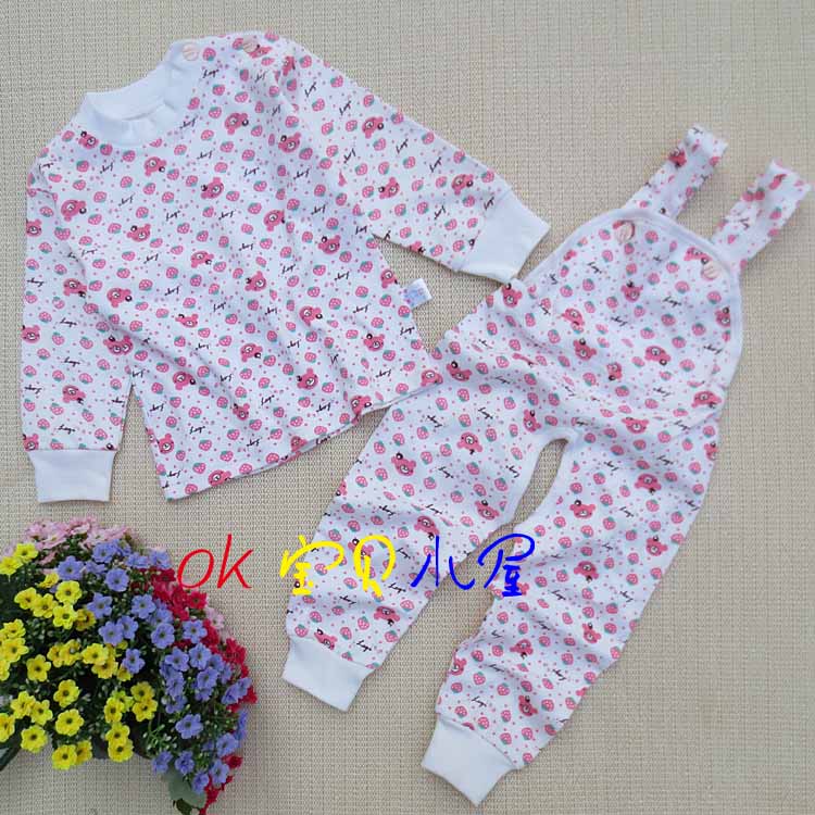 2012 baby clothes baby 100% cotton top bib pants underwear set baby bib pants set