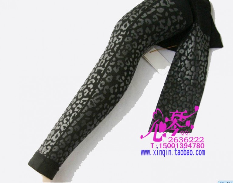 2012 black bamboo nobility leather bling pants black leopard print legging