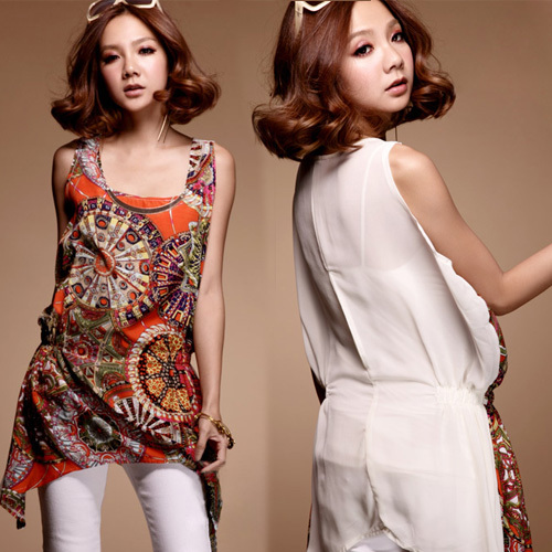 2012 bohemia yuehao long fashion chiffon vest free shipping