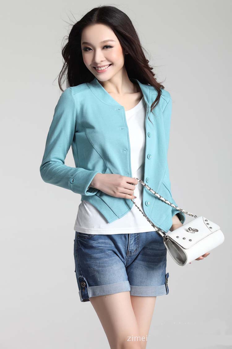 2012 Brand New Women's Casual  o-Neck short coats , single breasted full sleeve wome's jacket 20340#  Free size