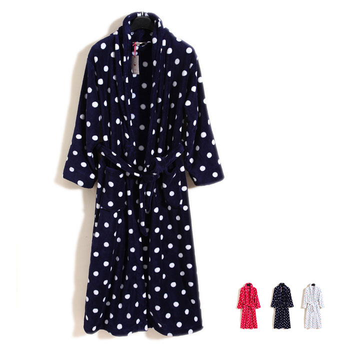 2012 brief casual polka dot lacing coral fleece lovers design lounge sleepwear robe bathrobes