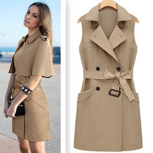 2012 brief fashion solid color ol elegant slim the disassemblability cape trench outerwear Free Shipping