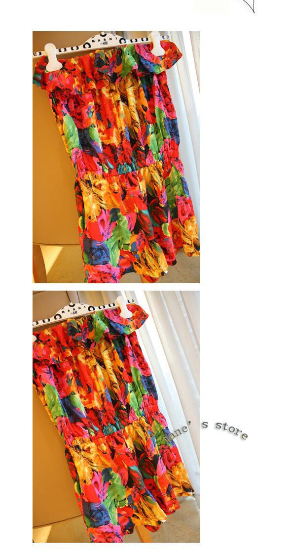 2012 brilliant colors of tropical flowers, lace piece pants