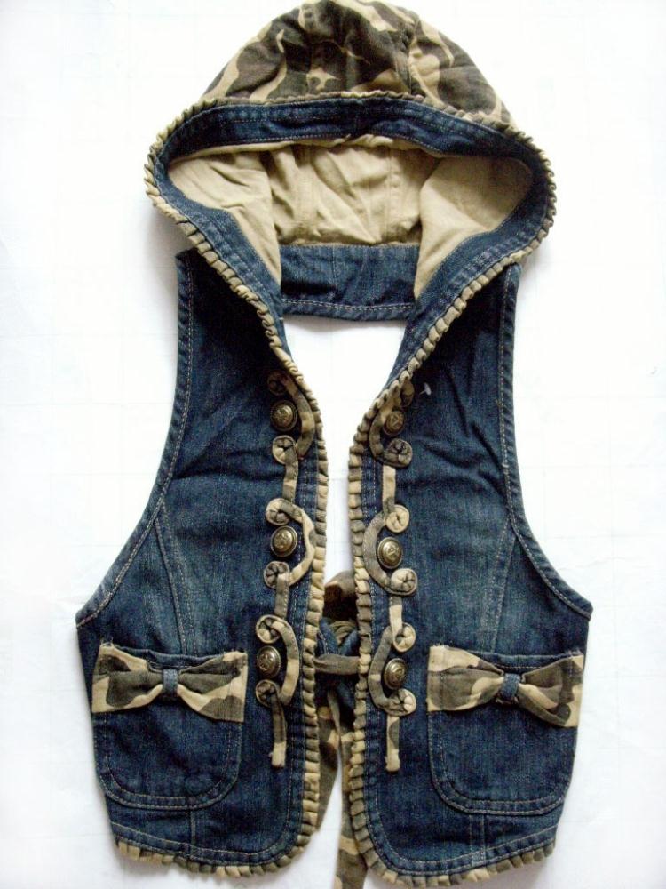 2012 Camouflage belt hat personalized female shorts denim vest vest 7123