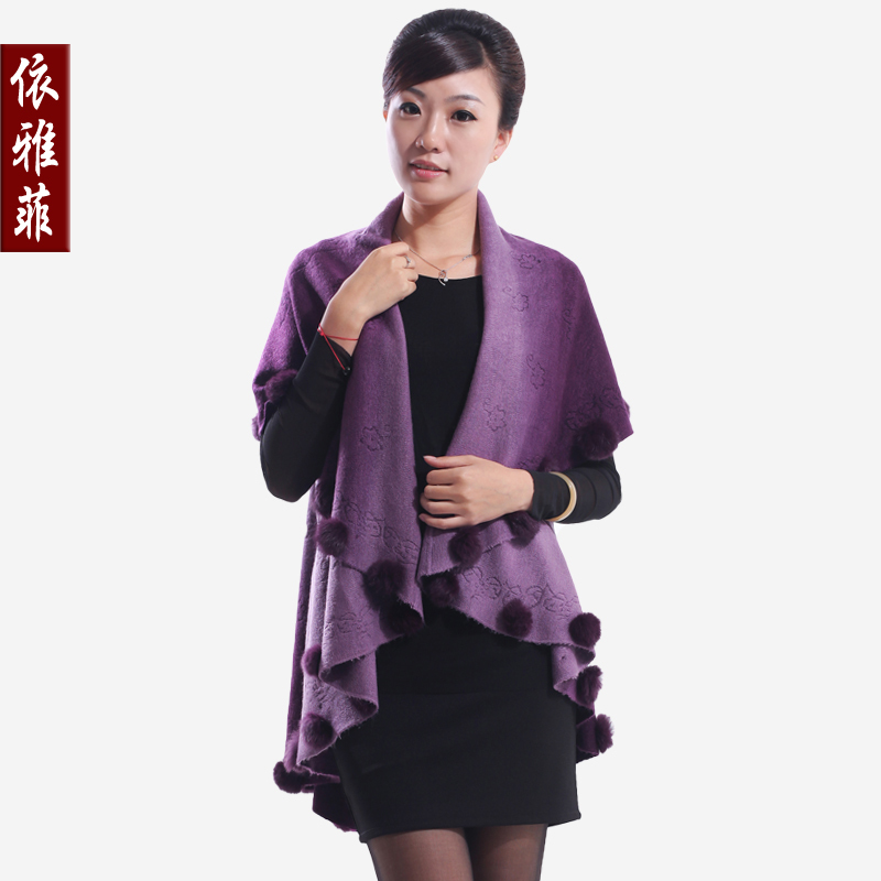 2012 cape women's elegant fashion wool cardigan knitted large cape