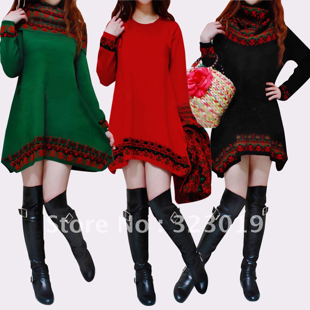 2012 cashmere dress ,women's plus size knitted sweater dress