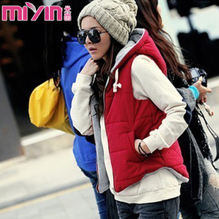 2012 Casual Spring Autumn Plus Size Hooded Outerwear For Female Vest